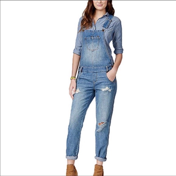 American Rag Denim - AMERICAN RAG DISTRESSED MARLOWE OVERALL